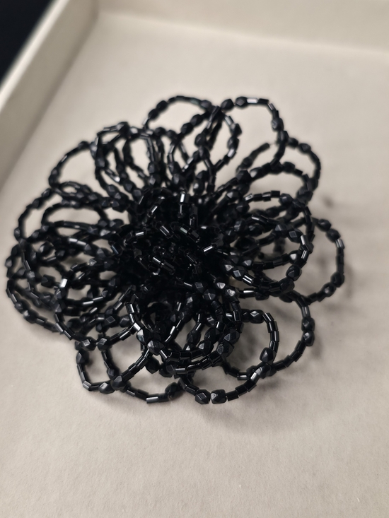 Handmade Accessories - 💫3x25$ Handmade Black Beaded Flower Brooch 5"